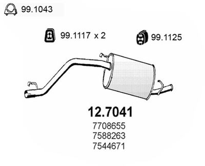  127041 ASSO Глушитель выхлопных газов конечный