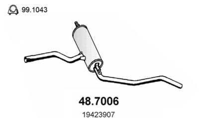  487006 ASSO Глушитель выхлопных газов конечный