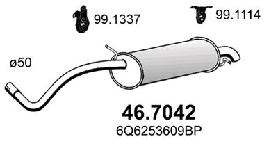  467042 ASSO Глушитель выхлопных газов конечный