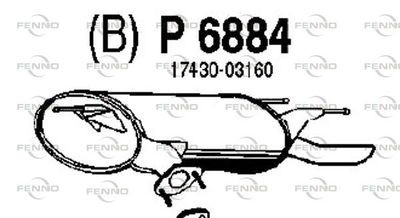  P6884 FENNO Глушитель выхлопных газов конечный