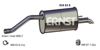  034036 ERNST Глушитель выхлопных газов конечный