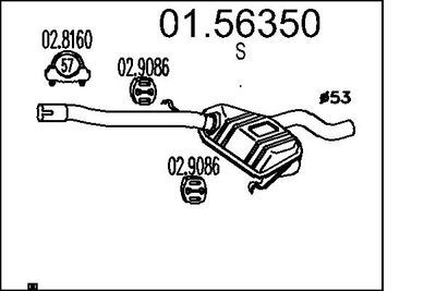  0156350 MTS Средний глушитель выхлопных газов