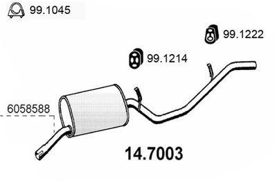  147003 ASSO Глушитель выхлопных газов конечный