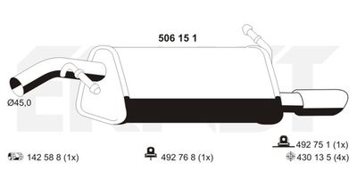  506151 ERNST Глушитель выхлопных газов конечный