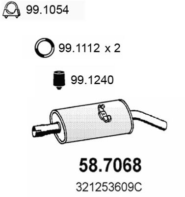  587068 ASSO Глушитель выхлопных газов конечный