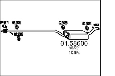  0158600 MTS Средний глушитель выхлопных газов