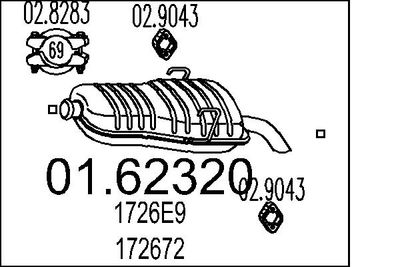  0162320 MTS Глушитель выхлопных газов конечный