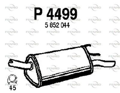  P4499 FENNO Глушитель выхлопных газов конечный