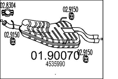  0190070 MTS Глушитель выхлопных газов конечный