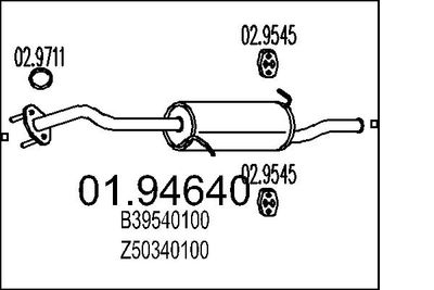  0194640 MTS Глушитель выхлопных газов конечный