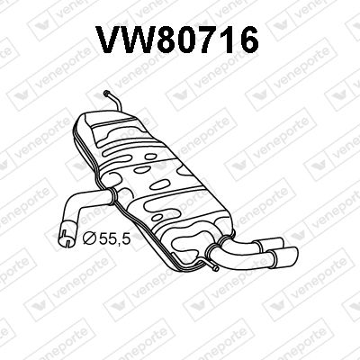  VW80716 VENEPORTE Глушитель выхлопных газов конечный