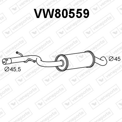  VW80559 VENEPORTE Средний глушитель выхлопных газов