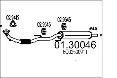  0130046 MTS Предглушитель выхлопных газов