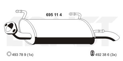  695114 ERNST Глушитель выхлопных газов конечный
