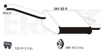  341035 ERNST Глушитель выхлопных газов конечный