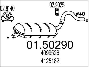  0150290 MTS Средний глушитель выхлопных газов