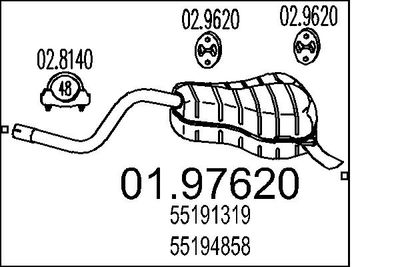  0197620 MTS Глушитель выхлопных газов конечный