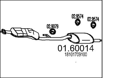  0160014 MTS Глушитель выхлопных газов конечный