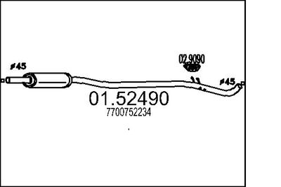  0152490 MTS Средний глушитель выхлопных газов