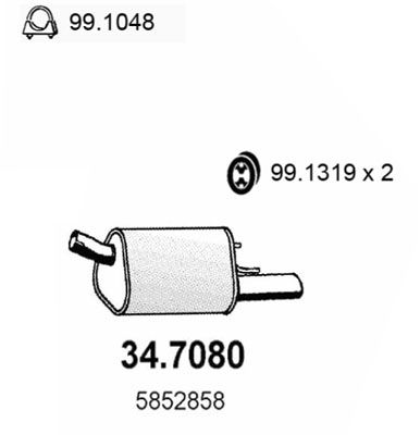  347080 ASSO Глушитель выхлопных газов конечный