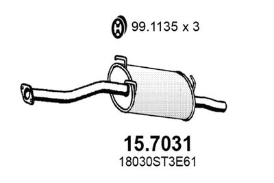  157031 ASSO Глушитель выхлопных газов конечный