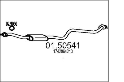  0150541 MTS Средний глушитель выхлопных газов