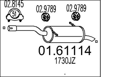  0161114 MTS Глушитель выхлопных газов конечный