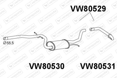  VW80529 VENEPORTE Глушитель выхлопных газов конечный