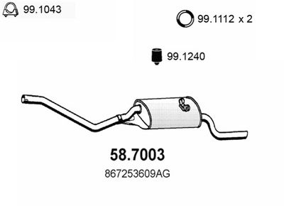  587003 ASSO Глушитель выхлопных газов конечный