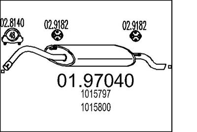  0197040 MTS Глушитель выхлопных газов конечный