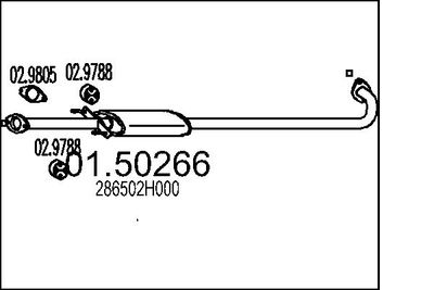  0150266 MTS Средний глушитель выхлопных газов