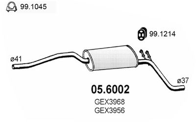  056002 ASSO Средний глушитель выхлопных газов