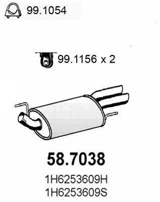  587038 ASSO Глушитель выхлопных газов конечный