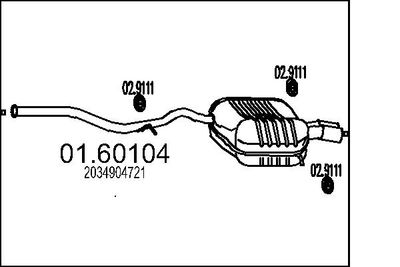 0160104 MTS Глушитель выхлопных газов конечный