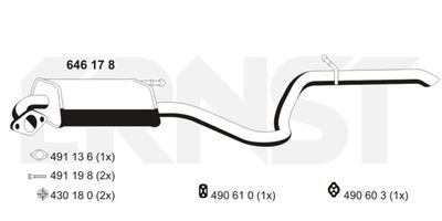 646178 ERNST Глушитель выхлопных газов конечный