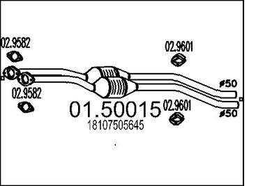  0150015 MTS Средний глушитель выхлопных газов