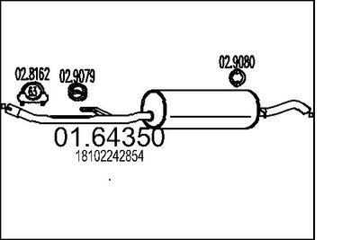  0164350 MTS Глушитель выхлопных газов конечный