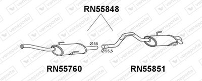  RN55848 VENEPORTE Глушитель выхлопных газов конечный