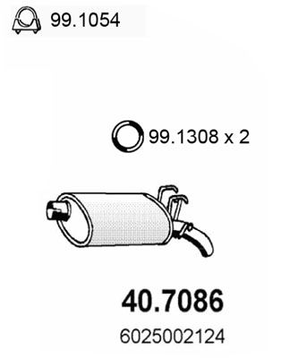  407086 ASSO Глушитель выхлопных газов конечный