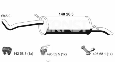  140263 ERNST Глушитель выхлопных газов конечный