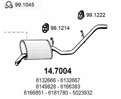  147004 ASSO Глушитель выхлопных газов конечный