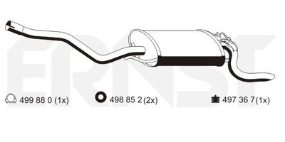  353014 ERNST Глушитель выхлопных газов конечный