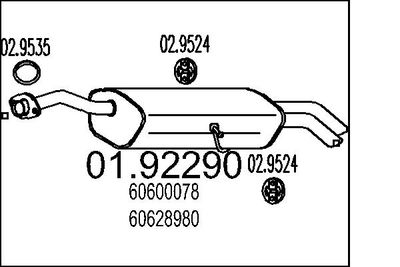  0192290 MTS Глушитель выхлопных газов конечный