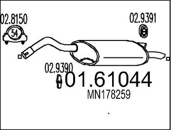  0161044 MTS Глушитель выхлопных газов конечный