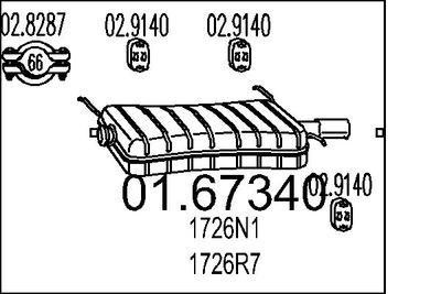  0167340 MTS Глушитель выхлопных газов конечный