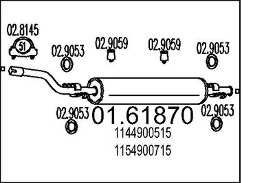  0161870 MTS Глушитель выхлопных газов конечный