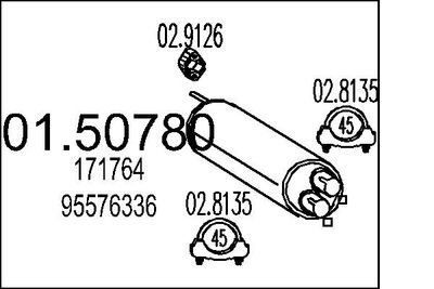  0150780 MTS Средний глушитель выхлопных газов