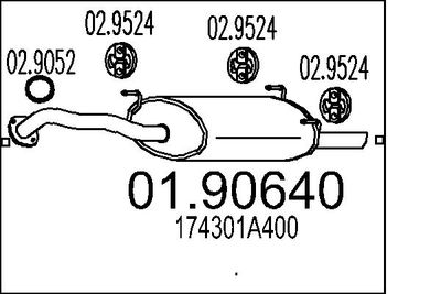  0190640 MTS Глушитель выхлопных газов конечный