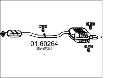  0160264 MTS Глушитель выхлопных газов конечный
