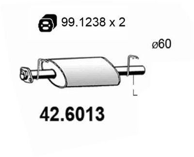  426013 ASSO Средний глушитель выхлопных газов